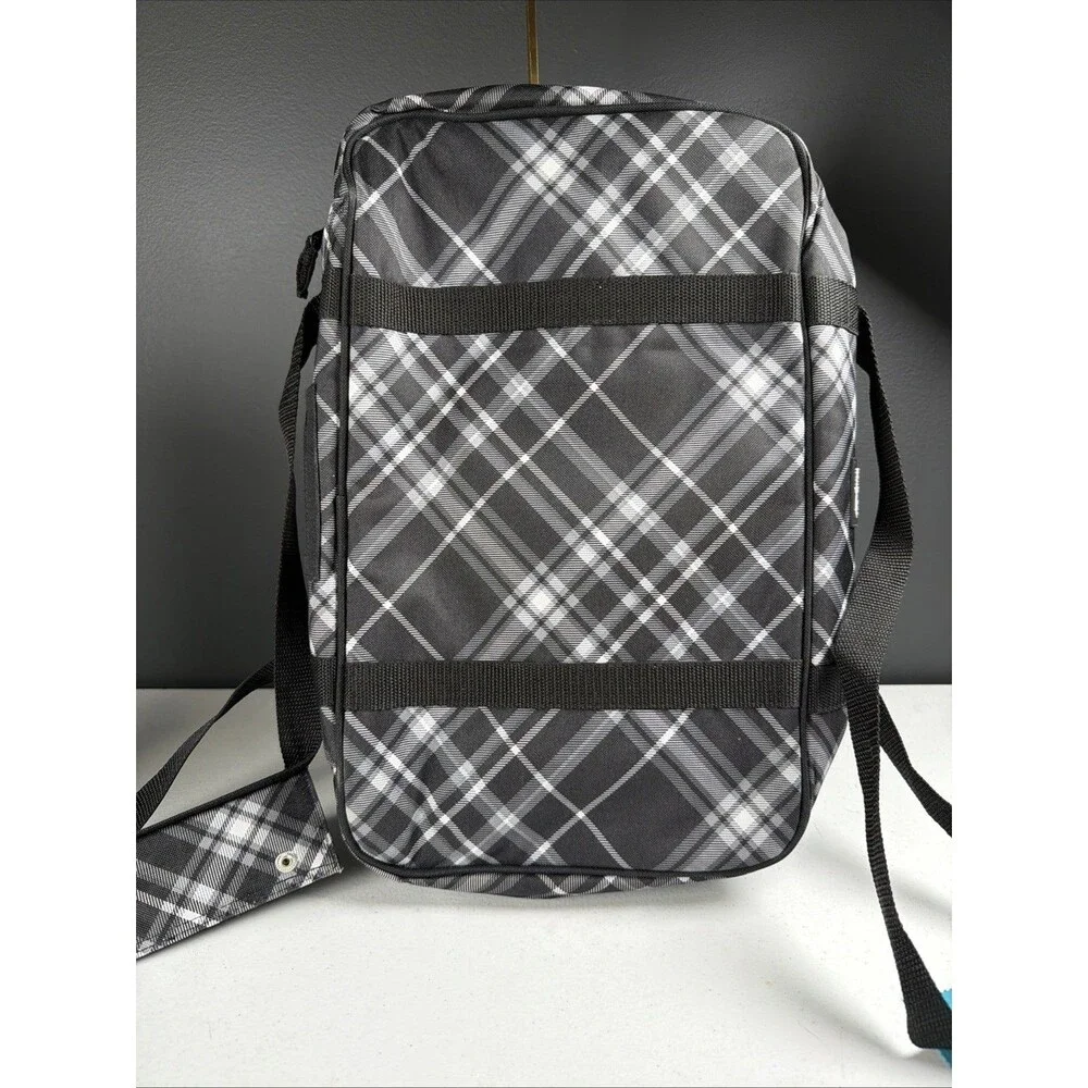 Thirty One Perfect Party Set Dual Thermal CASSEROLE CARRIER – Black White Plaid